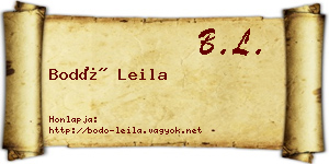 Bodó Leila névjegykártya